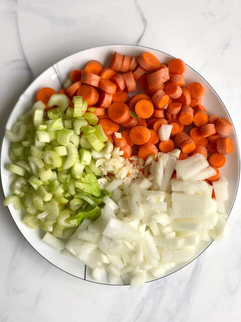 mirepoix carrots onions celery garlic