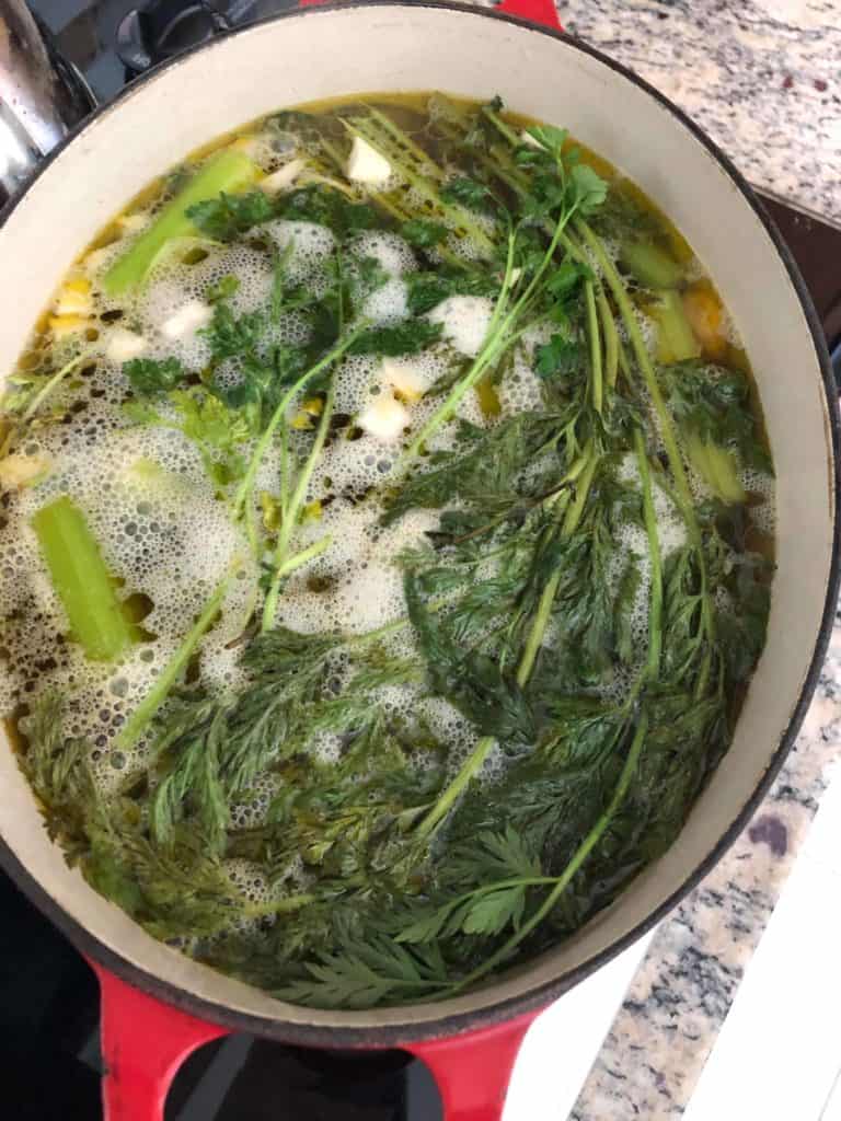 green borscht simmering