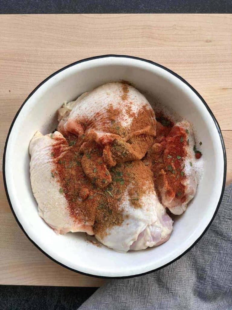 chicken seasoned with spices 