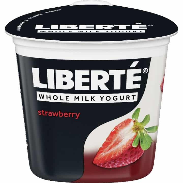 container of Liberte strawberry yogurt 