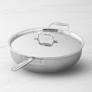 stainless steel pan with steel lid