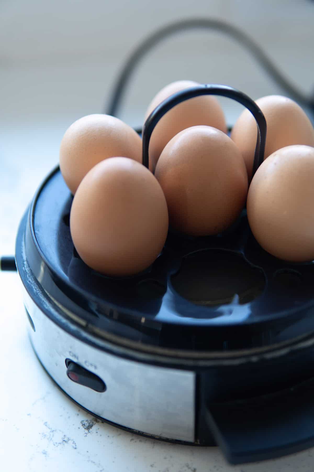 Eggs in an egg maker.