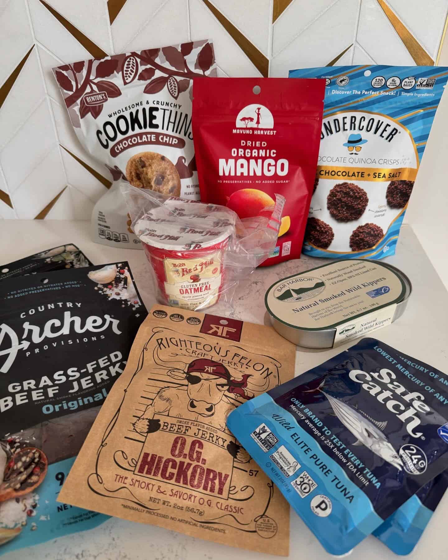 allergy friendly snacks on kitchen counter. 