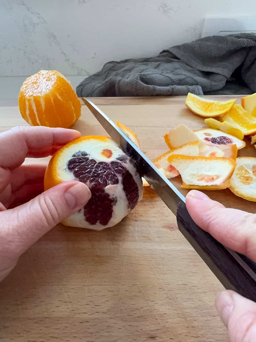 partly peeled orange 