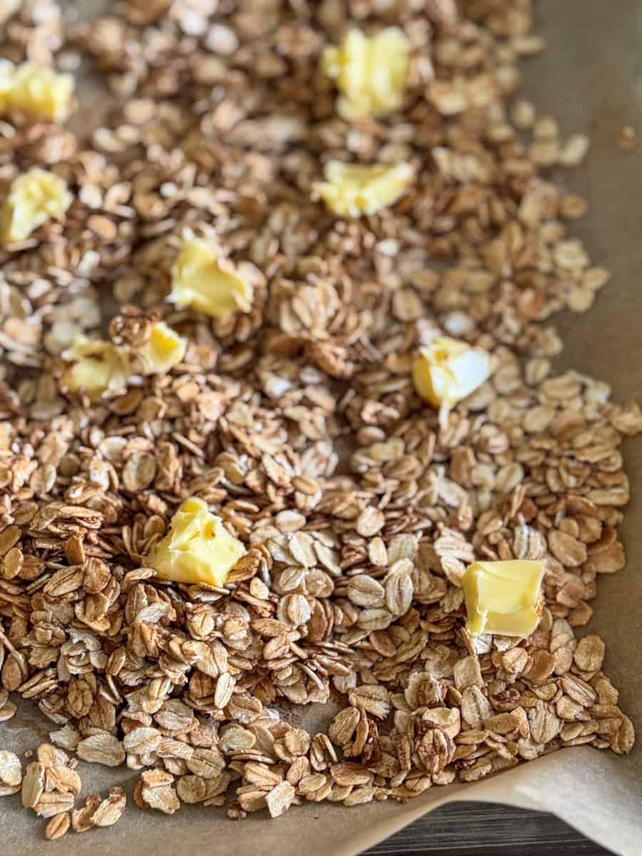 oats and chunks of butter 