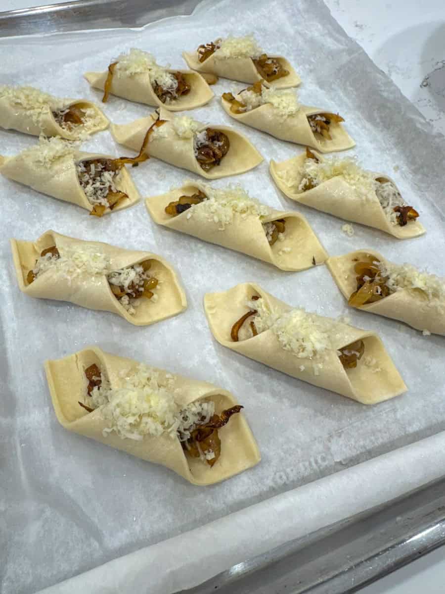 puff pastry pockets getting assembled